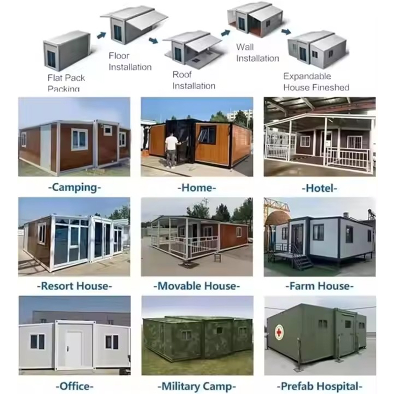 Easy Assemble Foldable Container House 20ft 40ft Tiny Prefab Houses Modern Solar Powered Home Villa Hotel