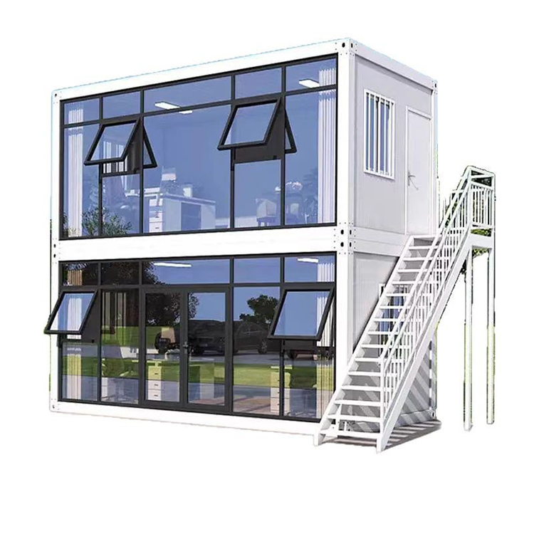 Modular Portable Cabin Flat Prefabricated Container Double Wing House With Solar Power System